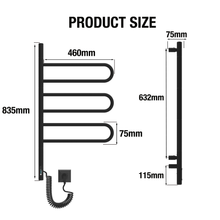 Cargar imagen en el visor de la Galería, Toallero Eléctrico Fluger 3 Negro 90W
фото 7