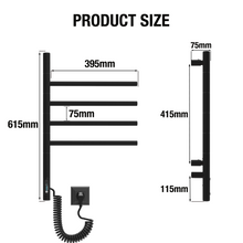 Cargar imagen en el visor de la Galería, Toallero Eléctrico Vertical 4 Negro 57W
фото 9