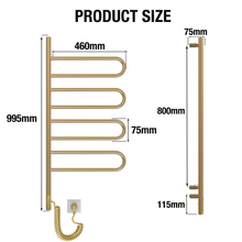 Cargar imagen en el visor de la Galería, Toallero Eléctrico Fluger 4 Dorado 103W
 фото 8