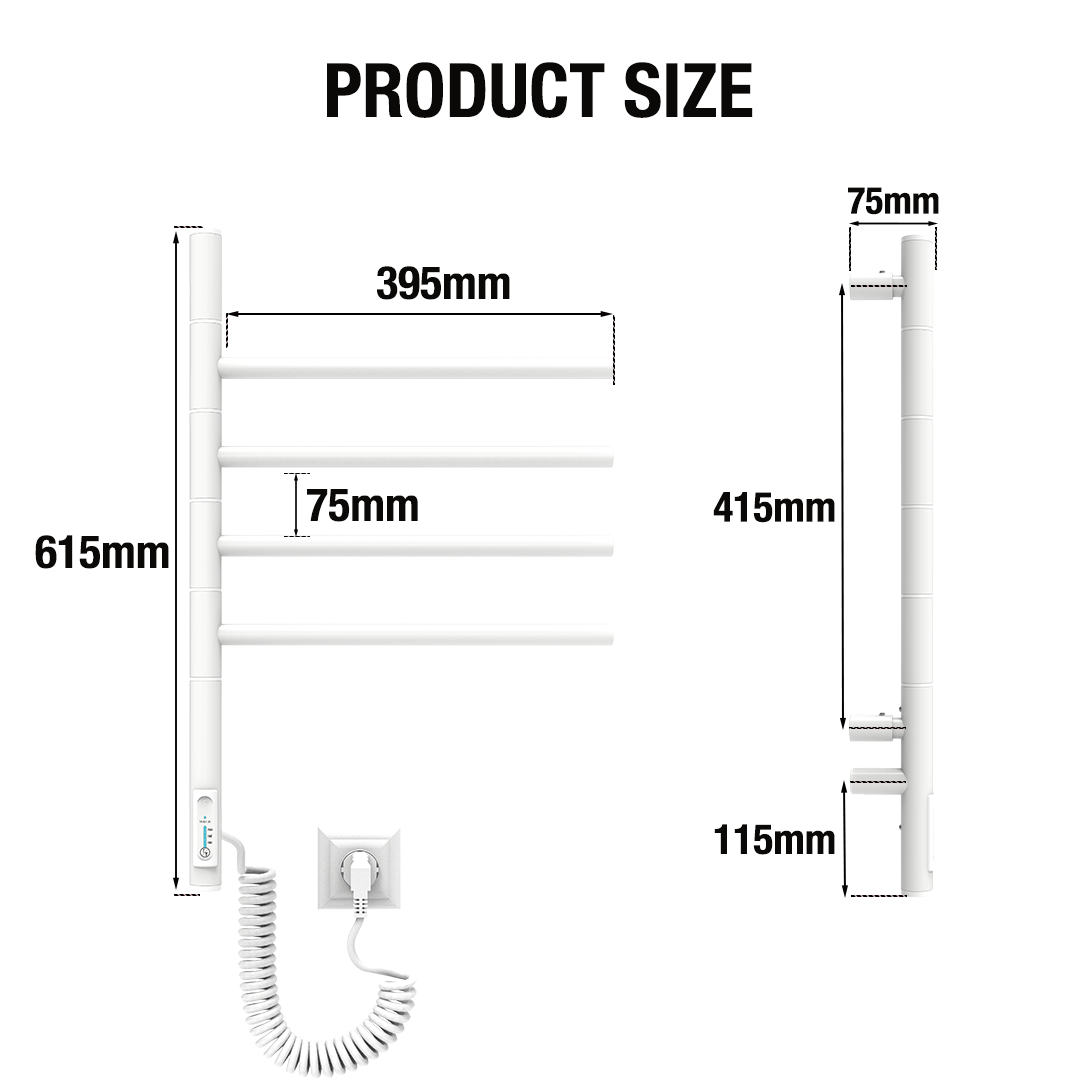 Toallero Eléctrico Vertical 4 Blanco 57W