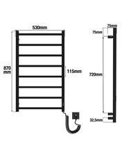 Cargar imagen en el visor de la Galería, Toallero Eléctrico Atria 8 Negro 184W
 фото 9