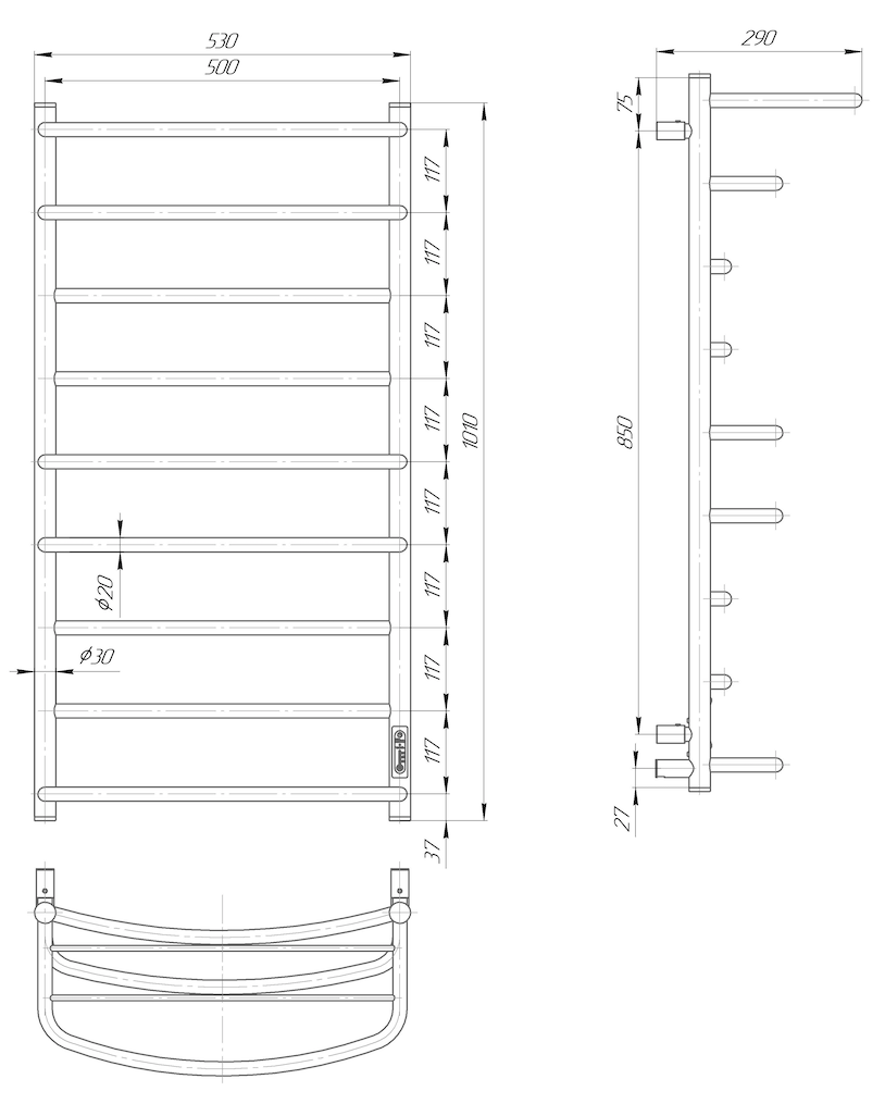 Cascade with Shelf 9 Blanco
