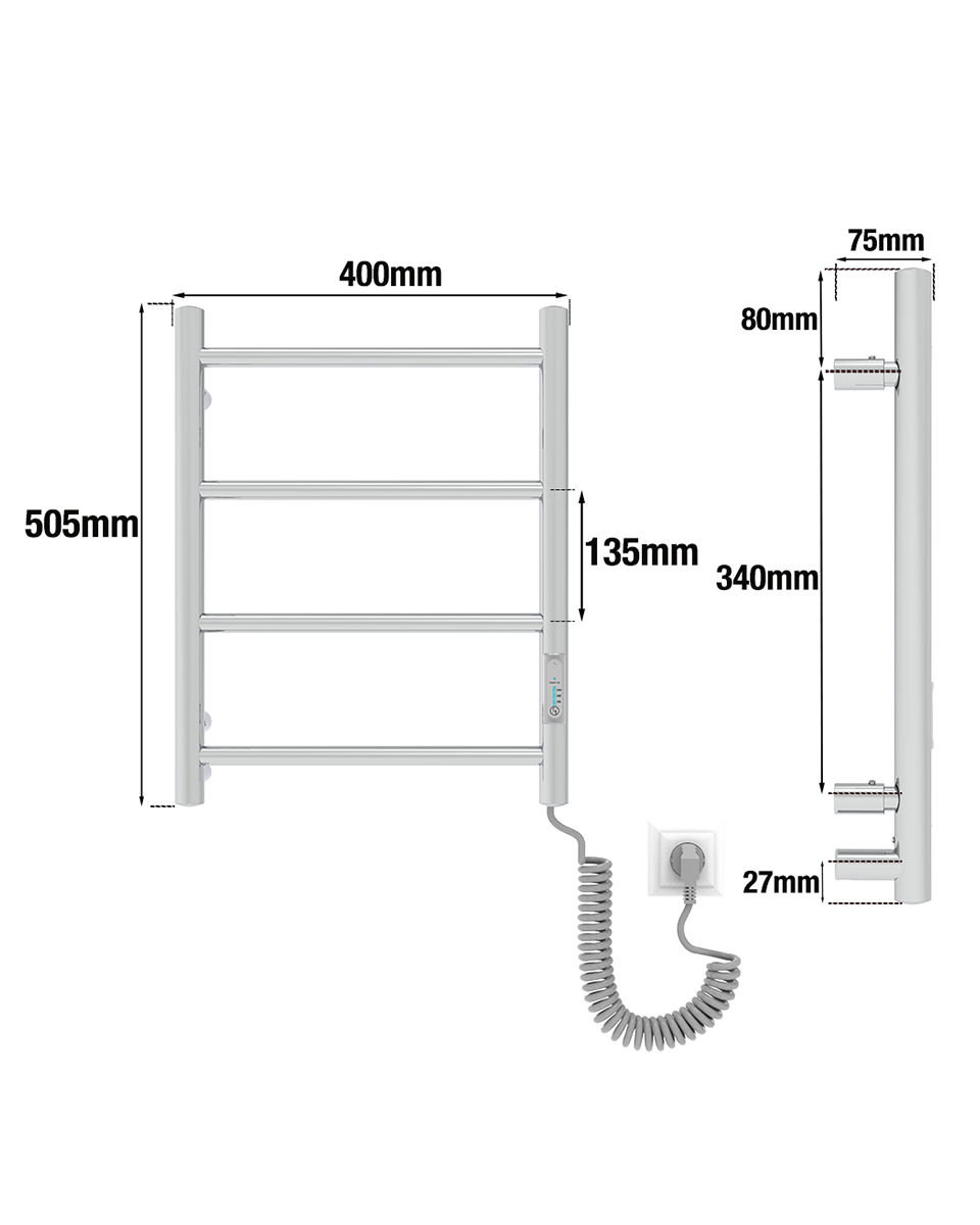 Toallero Eléctrico Ladder 4 Cromo 35W