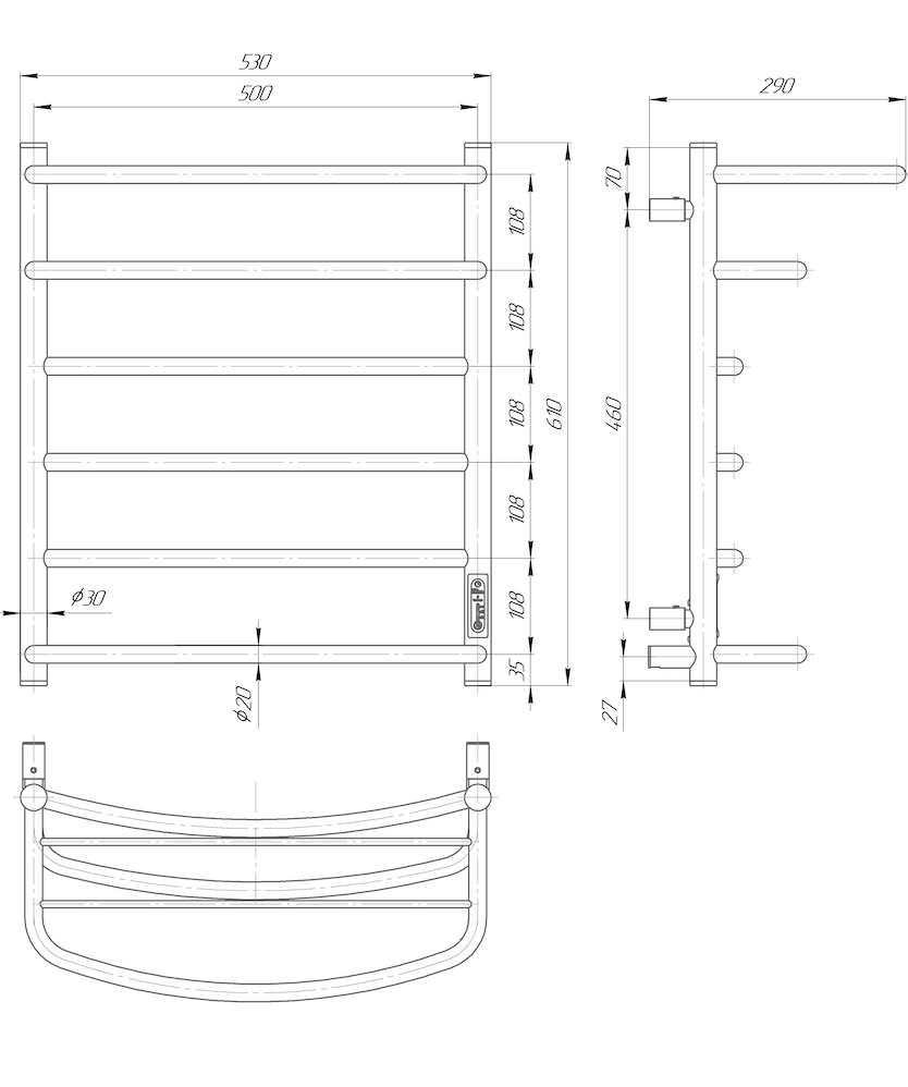 Cascade with Shelf 6 Negro