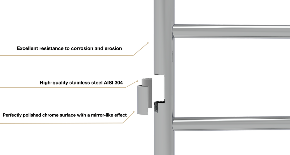 Toallero Eléctrico Ladder 4 Cromo 35W